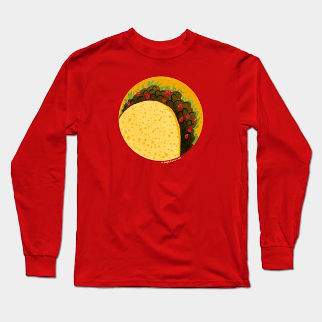 Taco Illustration Long Sleeve T-Shirt by Steph Calvert Art